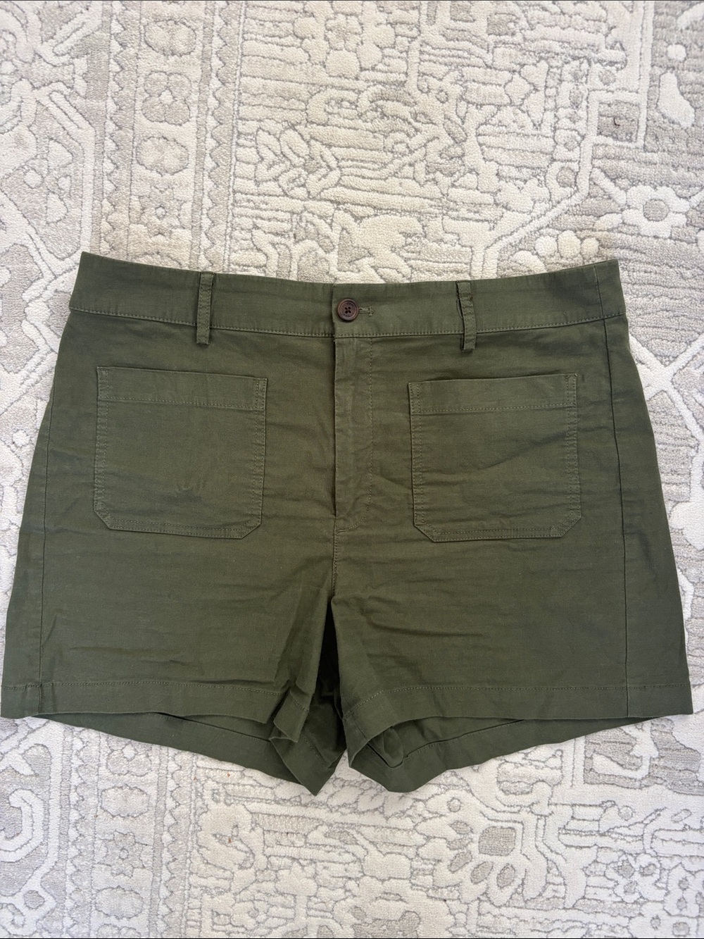J. Crew Olive Green High-Waist Utility Shorts